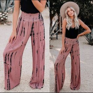 Uma smocked tie die pants